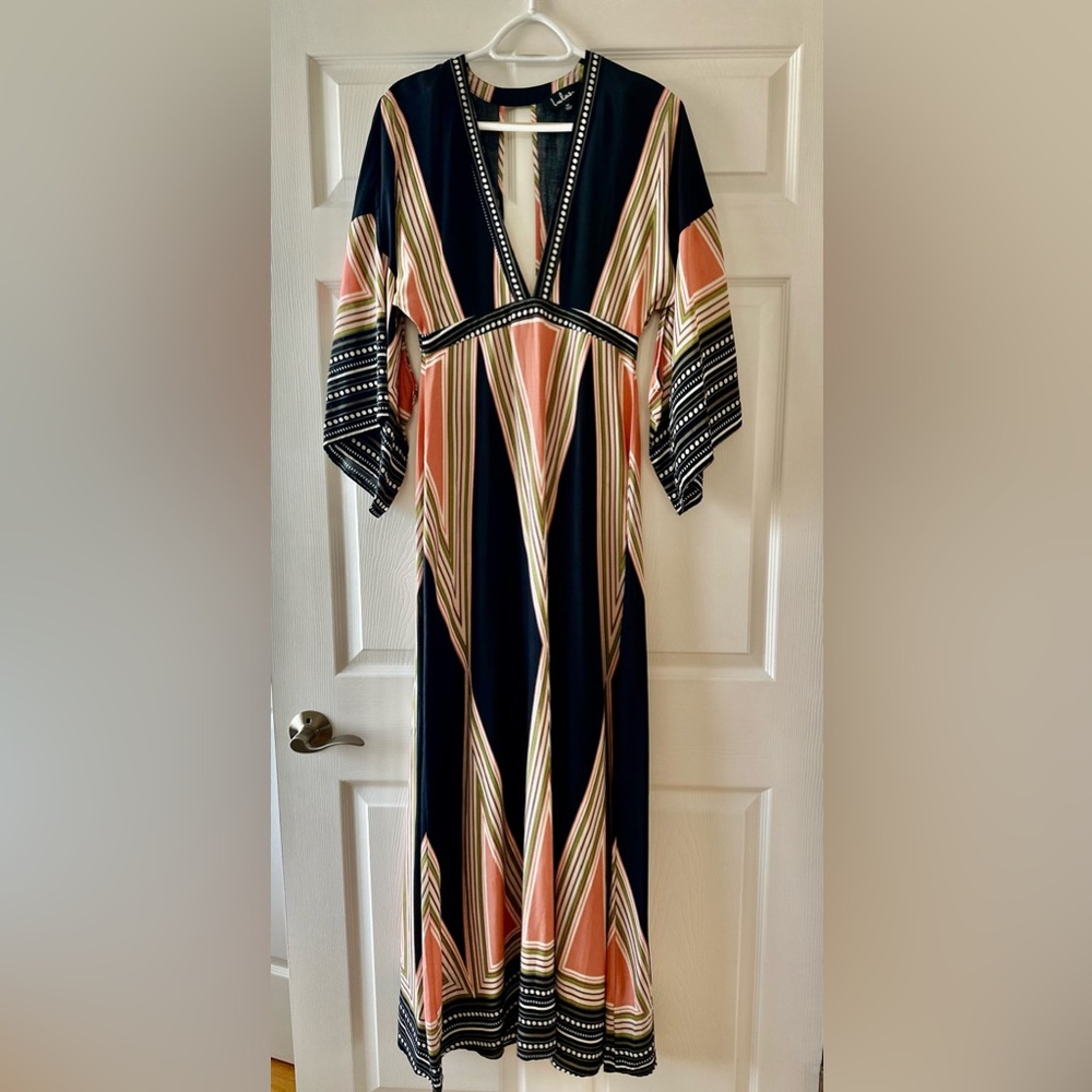 Lulu's Black and White Dolman Sleeve Maxi Sundress